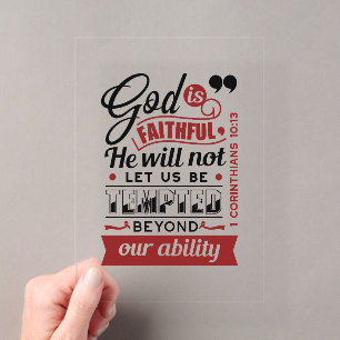 Gott ist treu – 1. Korinther 10,13 Bibelvers Acryleinladungen