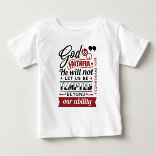 Gott ist treu – 1. Korinther 10,13 Bibelvers Baby T-shirt