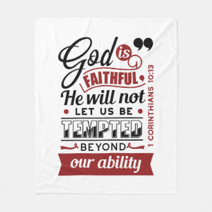 Gott ist treu – 1. Korinther 10,13 Bibelvers Fleecedecke