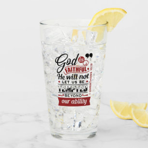 Gott ist treu – 1. Korinther 10,13 Bibelvers Glas