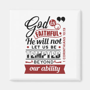 Gott ist treu – 1. Korinther 10,13 Bibelvers Magnet