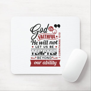 Gott ist treu – 1. Korinther 10,13 Bibelvers Mousepad