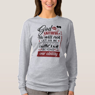 Gott ist treu – 1. Korinther 10,13 Bibelvers T-Shirt