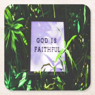 Gott ist treu Christlich Rechteckiger Pappuntersetzer