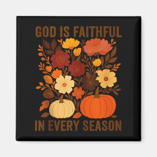 Gott ist treu in jeder Jahreszeit, Floral Herbst Magnet
