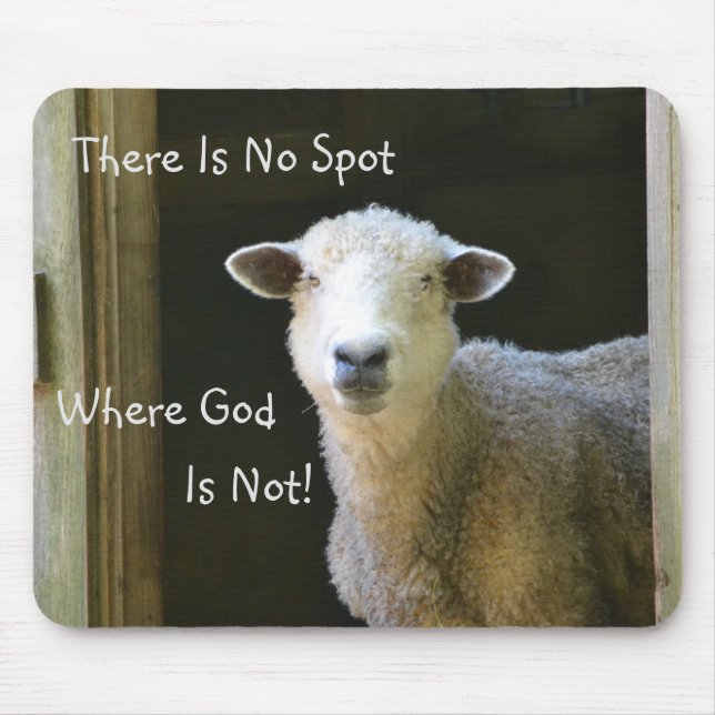 Gott ist überall Schafe Mousepad (Vorne)