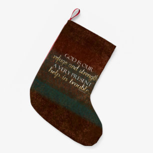 Gott ist unser Schutz-christlicher Bibel-Vers Kleiner Weihnachtsstrumpf