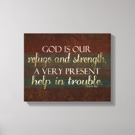 Gott ist unsere Zuflucht Christliche Verse Brown/G Leinwanddruck