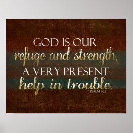 Gott ist unsere Zuflucht Christliche Verse Brown/G Poster