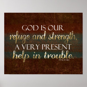 Gott ist unsere Zuflucht Christliche Verse Brown/G Poster