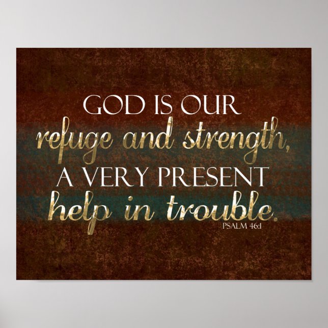 Gott ist unsere Zuflucht Christliche Verse Brown/G Poster (Vorne)