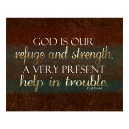 Gott ist unsere Zuflucht Christliche Verse Brown/G Poster