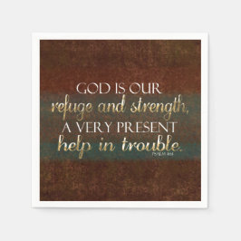 Gott ist unsere Zuflucht Christliche Verse Brown/G Serviette