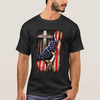 Gott Jesus Christus stolz auf das Flaggenkreuz der T-Shirt