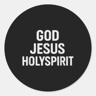 Gott Jesus Heiliger Geist Christlicher Glaube Kirc Runder Aufkleber