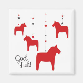 Gott jul! Dala Horse Magnet