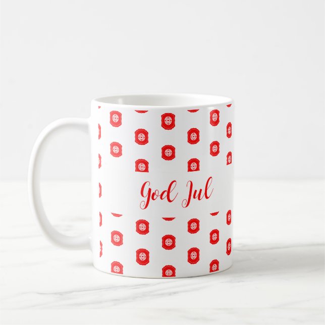 Gott Jul Frohe Weihnachts-Muster Weihnachtsgeschen Kaffeetasse (Links)