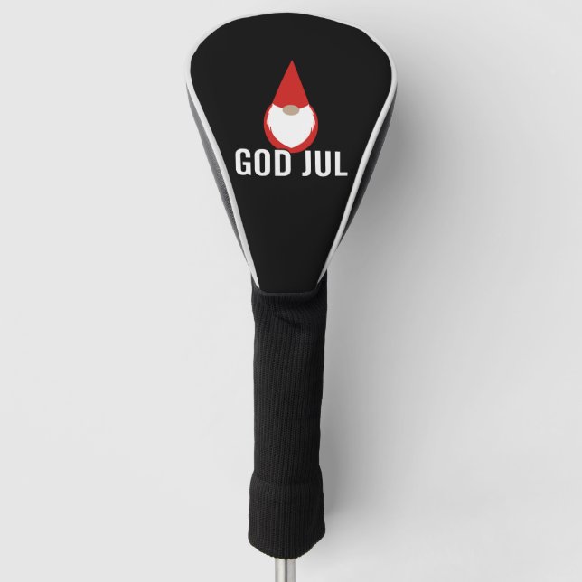 Gott Jul Gnome Tomte Frohe Weihnachten Golf Headcover (Vorderseite)