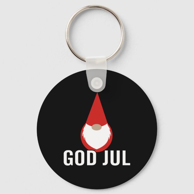 Gott Jul Gnome Tomte Frohe Weihnachten Schlüsselanhänger (Vorderseite)