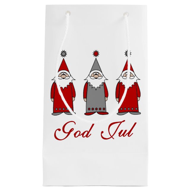 Gott Jul | Niedlich Funny Tomten Kleine Geschenktüte (Vorderseite)