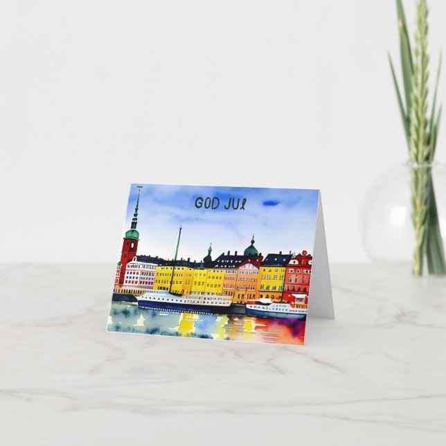 Gott Jul, schwedisches Weihnachten Karte (Vorderseite)