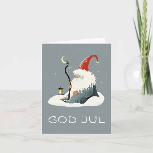 Gott Jul, skandinavisches Weihnachten Karte (Vorderseite)