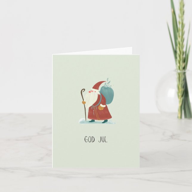 Gott Jul, skandinavisches Weihnachten Karte (Vorderseite)