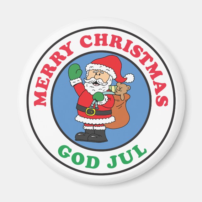 Gott Jul Swedish Christmas Santa Magnet (Vorne)