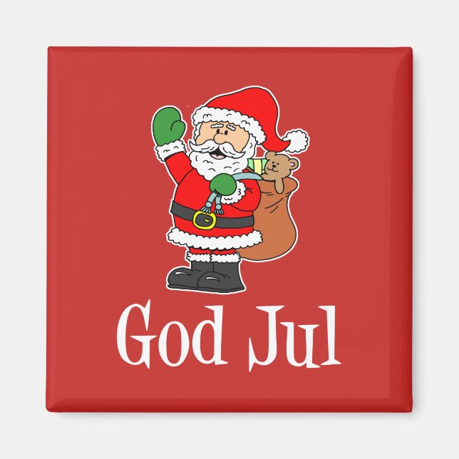Gott Jul Swedish Christmas Santa Magnet (Vorne)