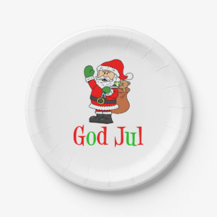Gott Jul Swedish Christmas Santa Pappteller