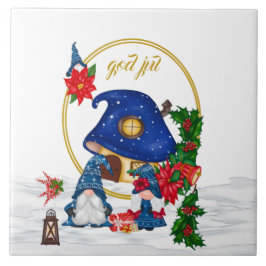 Gott Jul Swedish Gnomes Fliese