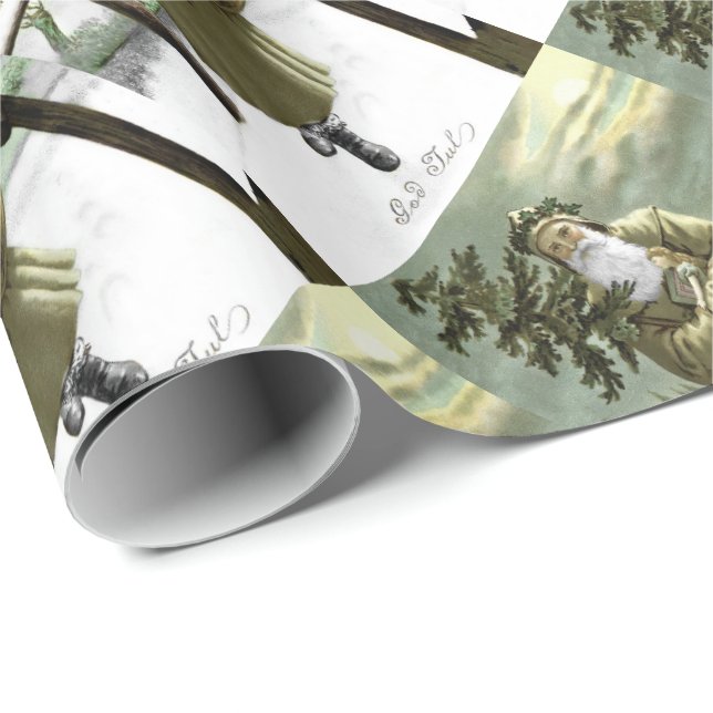Gott Jul Swedish Santa Geschenkpapier (Rolleneckpunkt)