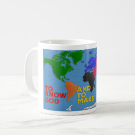 Gott kennen und Ihn zu einer bekannten geteilten W Kaffeetasse