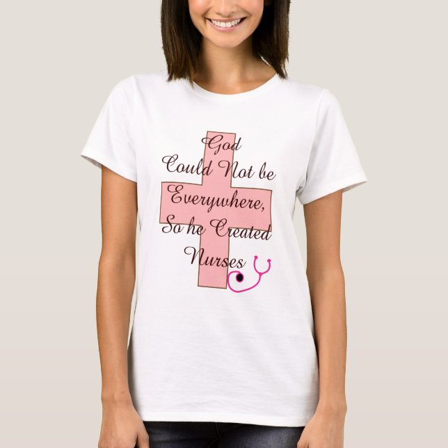 Gott könnte nicht PFLEGT überall rosa Kreuz T-Shirt (Vorderseite)