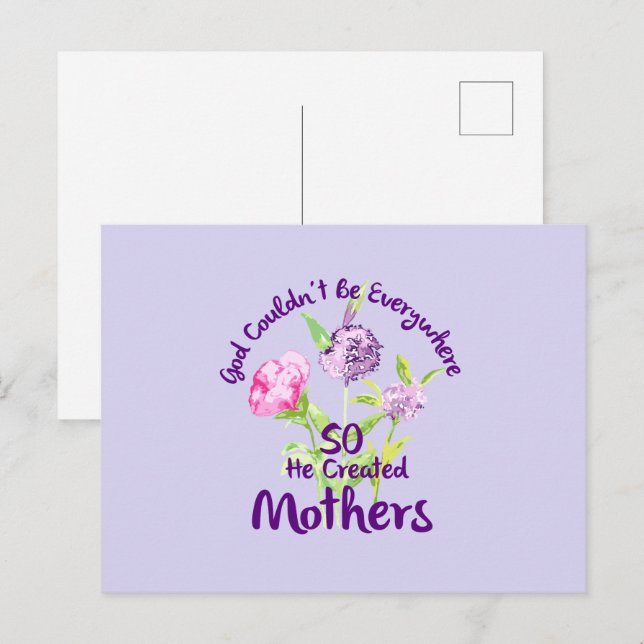 Gott konnte nicht überall sein, also erschuf er Mü Postkarte (Vorne/Hinten)