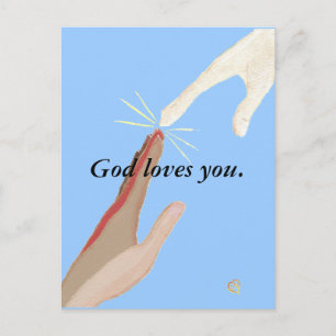 Gott Liebe dich, Energie, multiethnische Hände Pos Postkarte