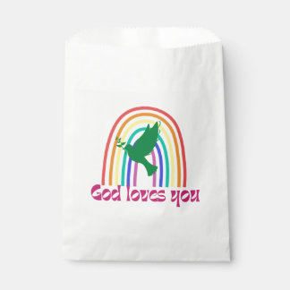 Gott Liebe dich Regenbogen und Taube Geschenktütchen