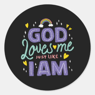 Gott Liebe mir Runder Aufkleber