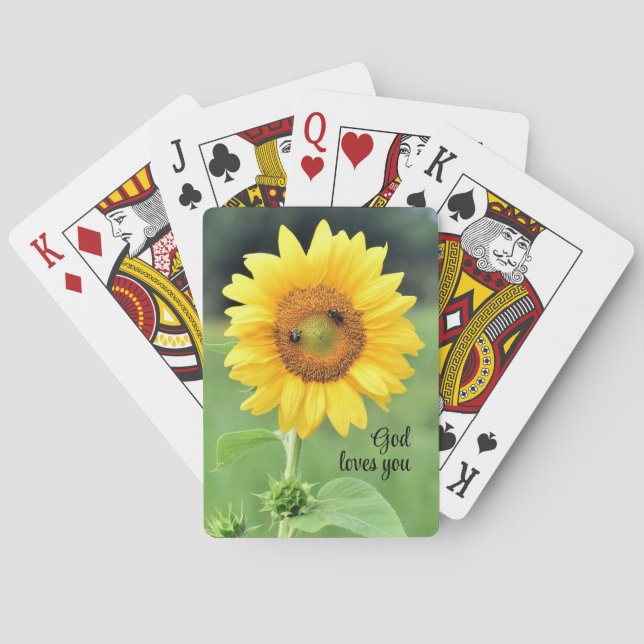 Gott Lieben Sie glücklich Sonnenblumen spielen Kar Spielkarten (Rückseite)