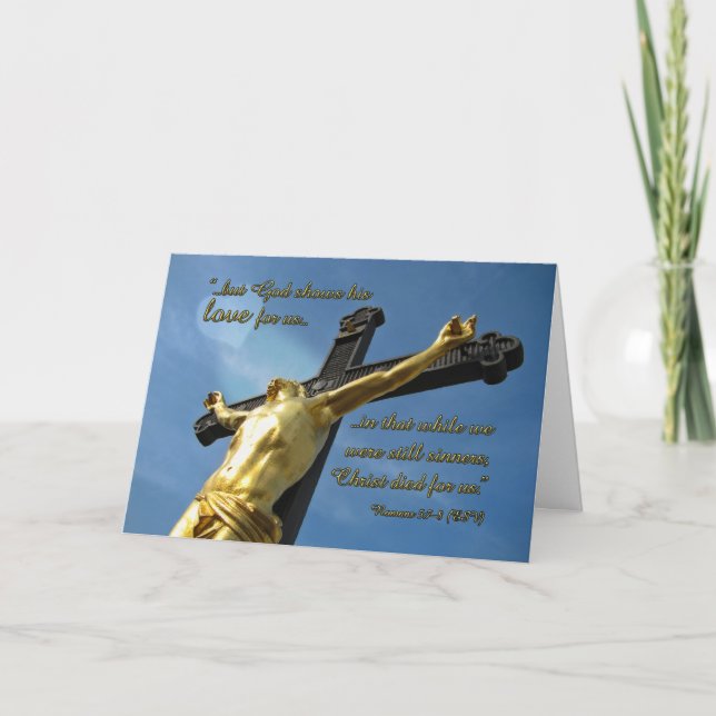 Gott Lieben Sie Römer 5:7-8 Bibel Verse Note Card Karte (Vorderseite)
