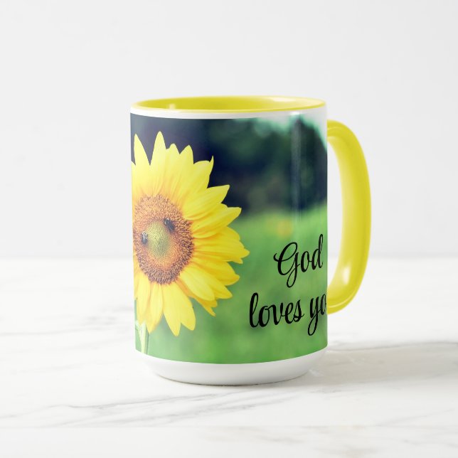 Gott Lieben Sie Sonnenblumen Keramik Tasse (VorderseiteRechts)