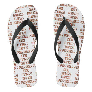 Gott macht alles möglich, weiße Allesex Flip Flops