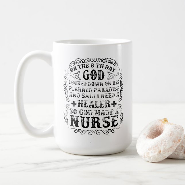 Gott machte eine Krankenschwester Kaffeetasse (Mit Donut)