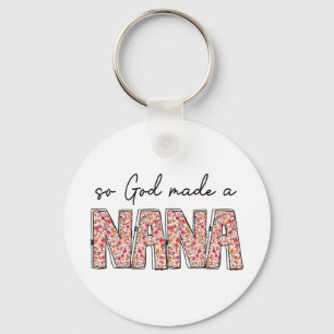 Gott machte eine Nana Floral Wildblume glückliche Schlüsselanhänger