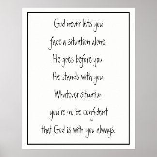 Gott mit dir nie allein inspirierend poster