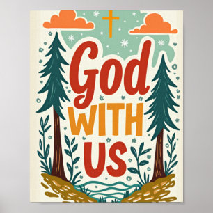 Gott mit uns Weihnachtsmauer Kunst Poster
