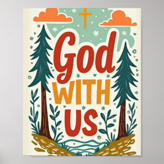 Gott mit uns Weihnachtsmauer Kunst Poster