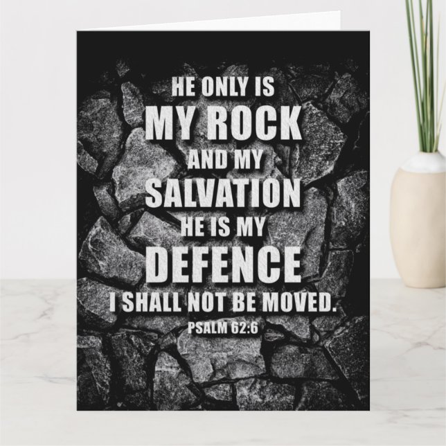 GOTT My Rock & Salvation - Christliche Verse des G Dankeskarte (Vorderseite)
