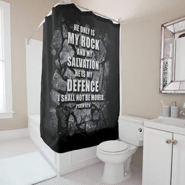 GOTT My Rock & Salvation - Christliche Verse des G Duschvorhang (Beispiel)