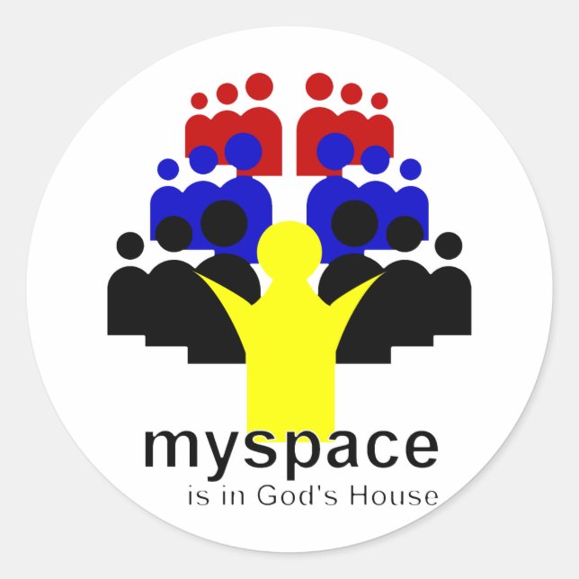 Gott MySpace Runder Aufkleber (Vorderseite)